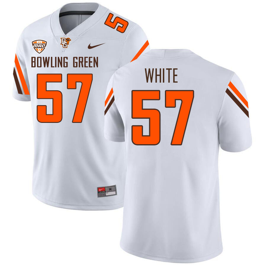 Bowling Green Falcons #57 Dayln White College Football Jerseys Stitched Sale-White